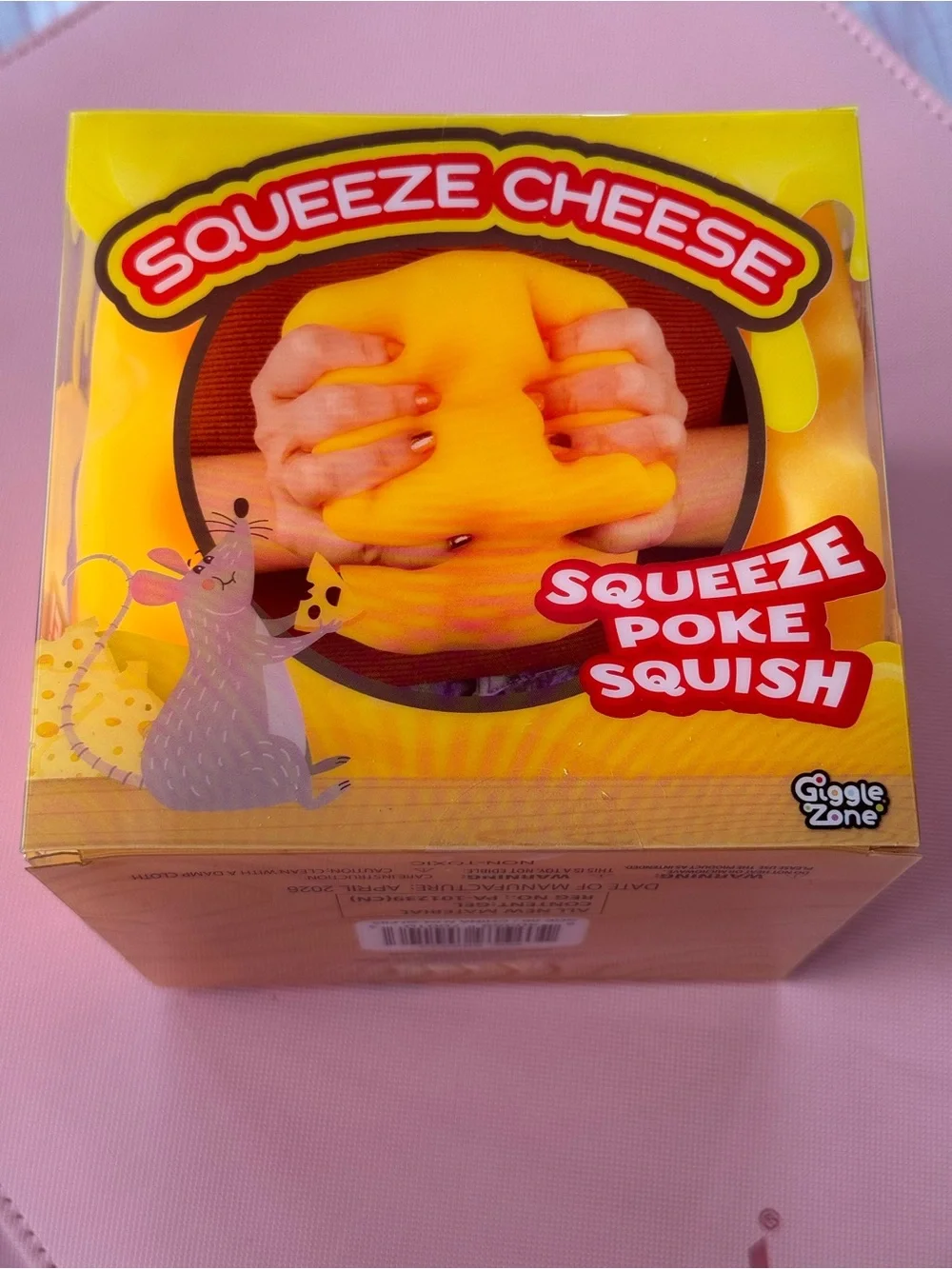 Cheese Squish Squishie Cheese Block Orange Jumbo Fidget Toy Sunny Days NWT New